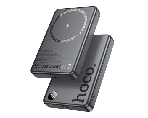 Універсальна Мобільна Батарея Power Bank Hoco Q34 Clever PD20W magnetic with digital display 10000mAh Колір Сірий 6942007644068 ma36611_3608704