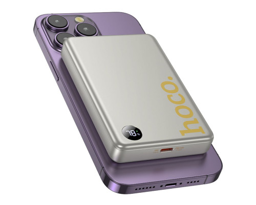 Універсальна Мобільна Батарея Power Bank Hoco Q34 Clever PD20W magnetic with digital display 10000mAh Колір Сірий 6942007644068 ma36611_3608704
