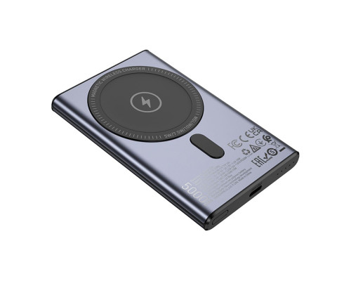 Універсальна Мобільна Батарея Power Bank Hoco Q32 Bird PD20W wireless magnetic 5000mAh Колір Металевий сірий 6942007634076 ma36616_3608727