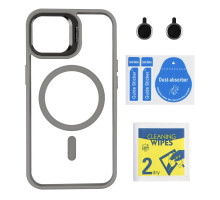 Чохол TPU+PC+Metal Stand Case with MagSafe and Camera Lenses для iPhone 16 Pro Max Grey ma36952_3609645 2020000468882