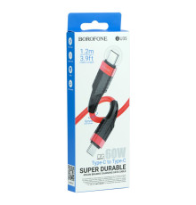 Кабель USB Borofone BU35 60W Type-C to Type-C 1,2m М'ята упаковка Колір Червоний 2020000477761