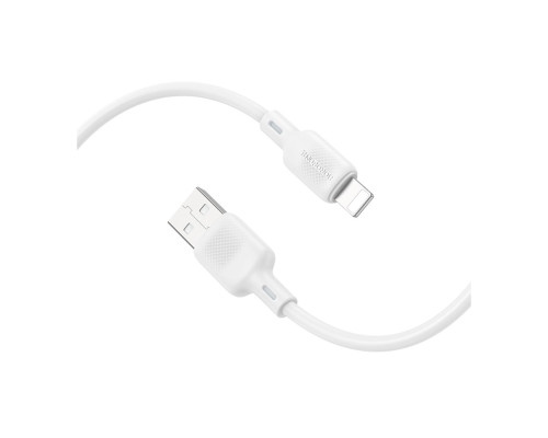 Кабель USB Borofone BX113 Silicone Lightning 2.4A Колір Бiлий 6941991115400 ma35582_3346744