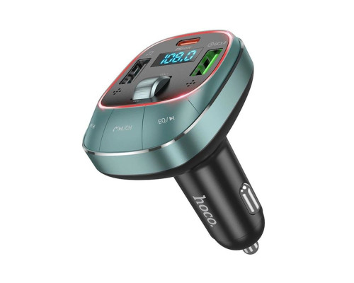 FM-трансмітер Hoco E76 Pole PD48W+QC3.0 car BT FM transmitter Колір Сiрий 6942007600255