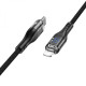 Кабель USB Hoco U115 Transparent PD20W With Display Type-C to Lightning 1.2m Колір Чорний