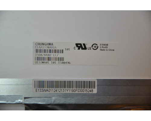 Матриця 13.3 CLAA133WA01A (1366*768, 40pin, LED, SLIM (горизонтальні планки), глянцева, роз'єм праворуч знизу) для ноутбука (renew) NBB-32460