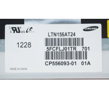 Матриця 15.6 LTN156AT24 (1366*768, 40pin, LED, NORMAL, матова(!!!), роз'єм ліворуч знизу) для ноутбука (renew) NBB-36959