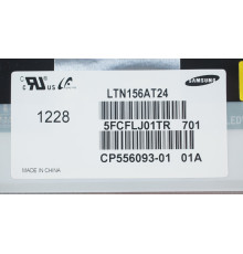 Матриця 15.6 LTN156AT24 (1366*768, 40pin, LED, NORMAL, матова(!!!), роз'єм ліворуч знизу) для ноутбука (renew) NBB-36959