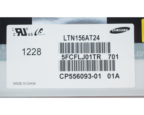 Матриця 15.6 LTN156AT24 (1366*768, 40pin, LED, NORMAL, матова(!!!), роз'єм ліворуч знизу) для ноутбука (renew) NBB-36959
