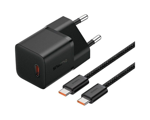 Зарядний пристрій Baseus GaN5 Mini 25W 3A USB-C з кабелем Type-C 100W black PLS-00-00138463