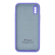 Чохол Silicone Case Квадратні Борти Full Camera iPhone X (XS) elegant purple PLS-00-00112503