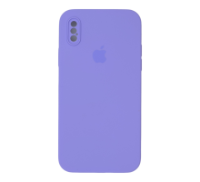 Чохол Silicone Case Квадратні Борти Full Camera iPhone X (XS) elegant purple PLS-00-00112503