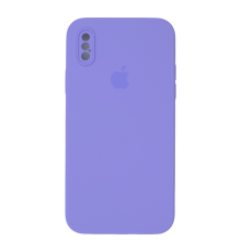 Чохол Silicone Case Квадратні Борти Full Camera iPhone X (XS) elegant purple PLS-00-00112503