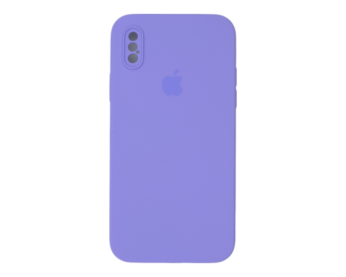 Чохол Silicone Case Квадратні Борти Full Camera iPhone X (XS) elegant purple PLS-00-00112503