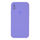 Чохол Silicone Case Квадратні Борти Full Camera iPhone X (XS) elegant purple PLS-00-00112503