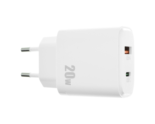 Зарядний пристрій FLYCDI FA-006 20W PD 3A USB-A+USB-C з кабелем Micro USB white PLS-00-00133871