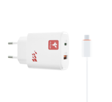 Зарядний пристрій FLYCDI FA-006 20W PD 3A USB-A+USB-C з кабелем Micro USB white PLS-00-00133871