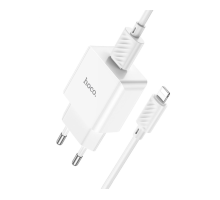 Зарядний пристрій Hoco C106A 10.5W 2.1A 1USB-A з кабелем Lightning white PLS-00-00114973