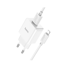 Зарядний пристрій Hoco C106A 10.5W 2.1A 1USB-A з кабелем Lightning white PLS-00-00114973