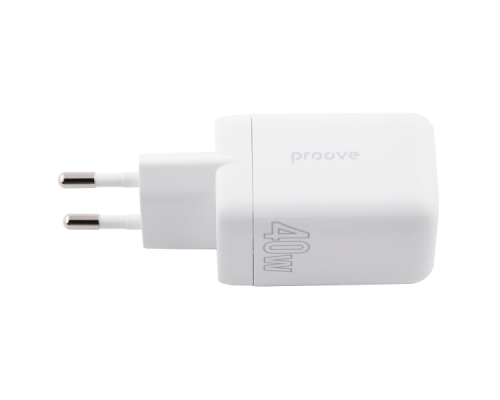 Зарядний пристрій Proove Silicone Power 40W 3A 2USB-C white PLS-00-00112609