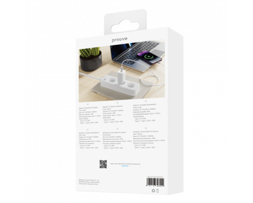 Зарядний пристрій Proove Silicone Power 40W 3A 2USB-C white PLS-00-00112609
