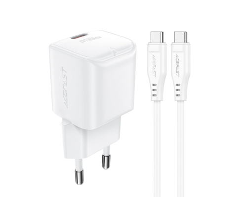 Зарядний пристрій Acefast A77 Mini 30W 3A USB-C з кабелем Type-C white PLS-00-00124997