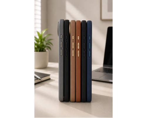 Чохол шкіряний Rally with Magnetic для iPhone 15 blue white PLS-00-00164591
