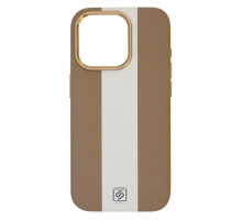 Чохол шкіряний Rally with Magnetic для iPhone 15 Pro Max beige white PLS-00-00164601
