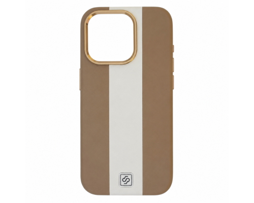Чохол шкіряний Rally with Magnetic для iPhone 15 Pro Max beige white PLS-00-00164601