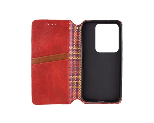 Чохол-книжка Leather Cubic Xiaomi Redmi Note 13 4G red PLS-00-00131692