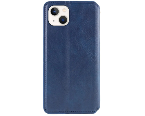 Чохол-книжка Leather Cubic для iPhone 13 blue PLS-00-00162731