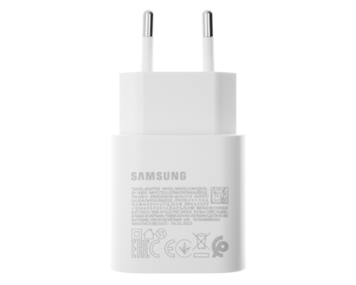 Зарядний пристрій Samsung EP-TA800 25W 3A 1USB-C (Original) сервісний пакет white PLS-00-00106560