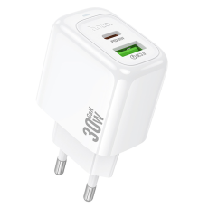 Зарядний пристрій Hoco CS55A 30W 3A USB-A+USB-C white PLS-00-00145467