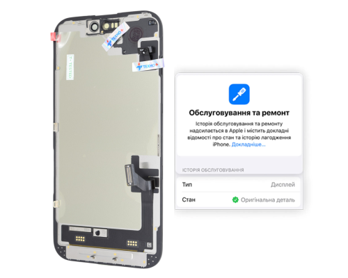 Дисплей iPhone 15 з сенсором та рамкою black (Original) PLS-00-00125416