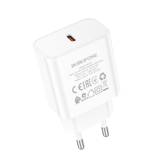 Зарядний пристрій Borofone BA71A 20W 3A 1USB-C white PLS-00-00103015