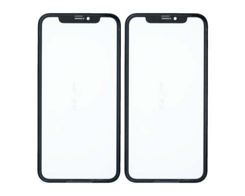 Скло дисплея iPhone XR з рамкою та OCA black (2ШТ) (SJ) PLS-00-00101876