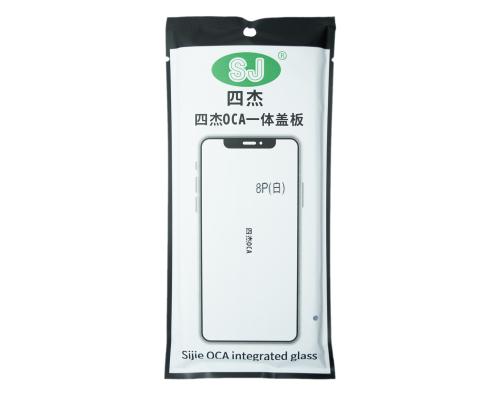 Скло дисплея iPhone 8 Plus з рамкою та OCA white SJ (2ШТ) (Original China) PLS-00-00102015