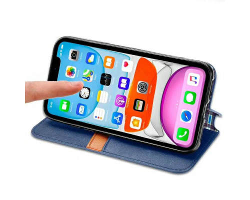 Чохол-книжка Leather Cubic Xiaomi Redmi Note 9 blue PLS-00-00163121