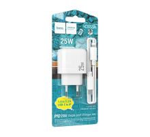 Зарядний пристрій Hoco CS53A 25W 3A 1USB-C з кабелем Lightning white PLS-00-00145525