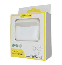Чохол Silicone Case Slim with Carbine for AirPods Pro 2 white PLS-00-00145818