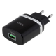 Зарядний пристрій Hoco C12Q 18W 3A 1USB-A black PLS-00-00053426