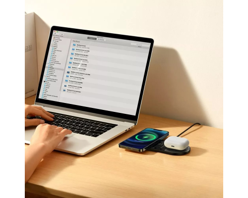 Бездротовий зарядний пристрій Baseus Digital LED Display 2в1 20W black PLS-00-00106801