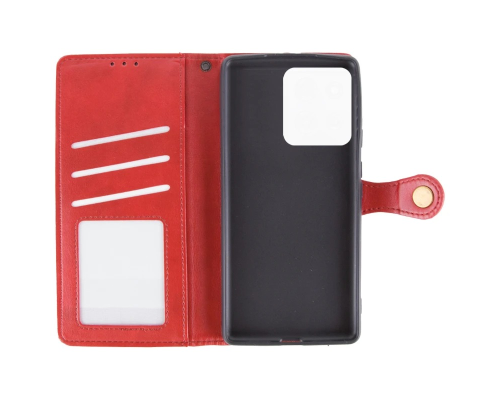 Чохол-книжка Leather GETMAN with card holder Motorola Moto G75 red PLS-00-00148169