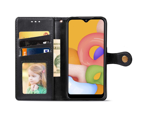 Чохол-книжка Leather GETMAN with card holder Samsung A325 Galaxy A32 black PLS-00-00128857
