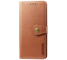 Чохол-книжка Leather GETMAN with card holder Xiaomi Redmi 13C brown PLS-00-00128983