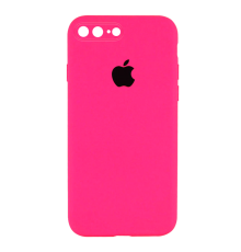 Чохол Silicone Case Квадратні Борти Full Camera iPhone 7 Plus barbie pink PLS-00-00107563