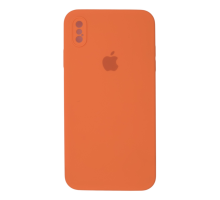Чохол Silicone Case Квадратні Борти Full Camera iPhone XS Max orange PLS-00-00123137