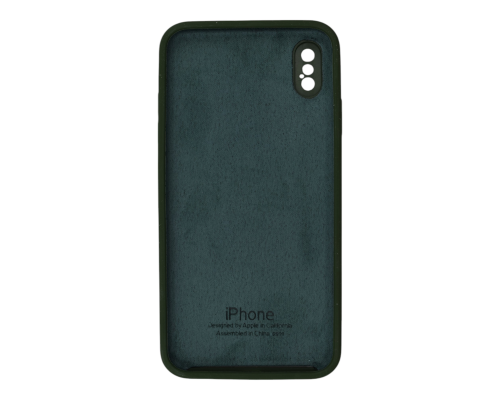 Чохол Silicone Case Квадратні Борти Full Camera iPhone XS Max dark green PLS-00-00113421