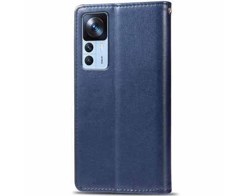 Чохол-книжка Leather GETMAN with card holder Xiaomi 12T blue PLS-00-00102032