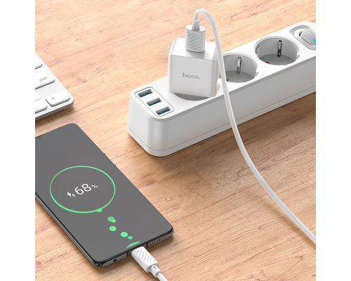 Зарядний пристрій Hoco C106A 10.5W 2.1A 1USB-A white PLS-00-00102035