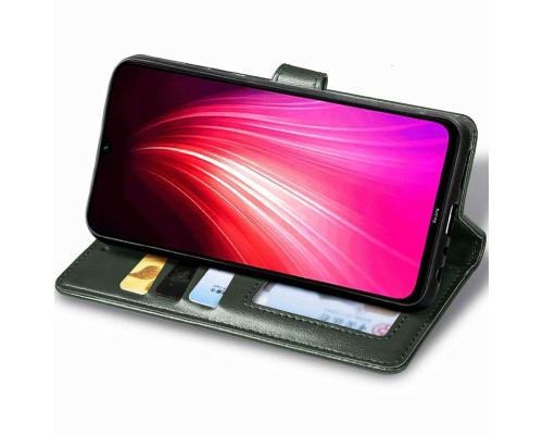 Чохол-книжка Leather GETMAN with card holder Xiaomi Redmi Note 8T green PLS-00-00129177